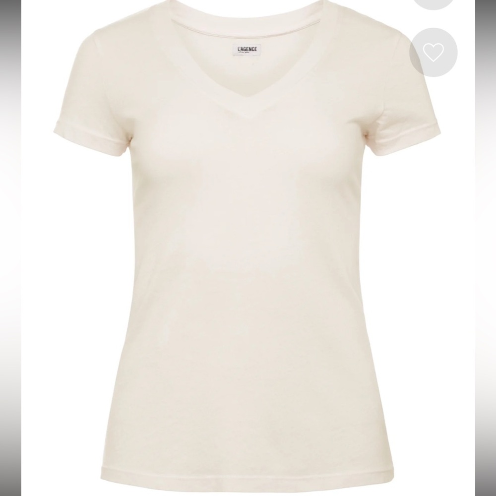L’AGENCE Becca Cotton V-Neck Tee - Picture 8 of 8